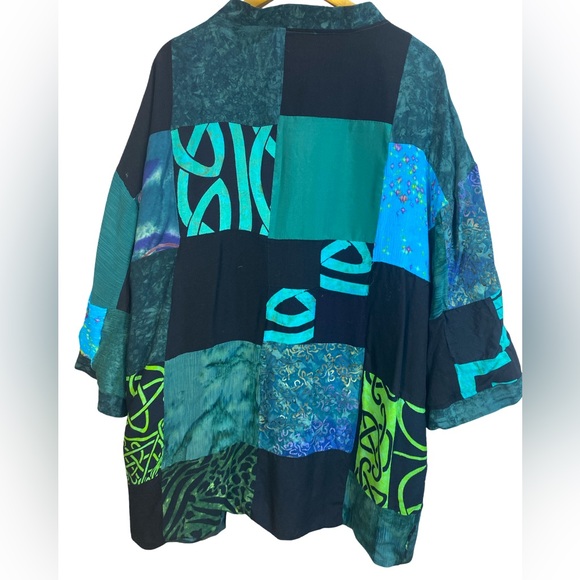 Fashions by Claudette Patchwork Button-Down Cardigan Jacket | Women’s XL - Picture 3 of 8